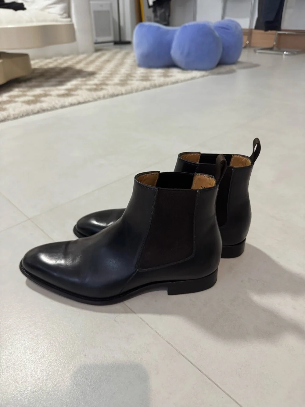 Carlos Santos Men's Black Chelsea Boots - Sleek Leather Ankle Boots